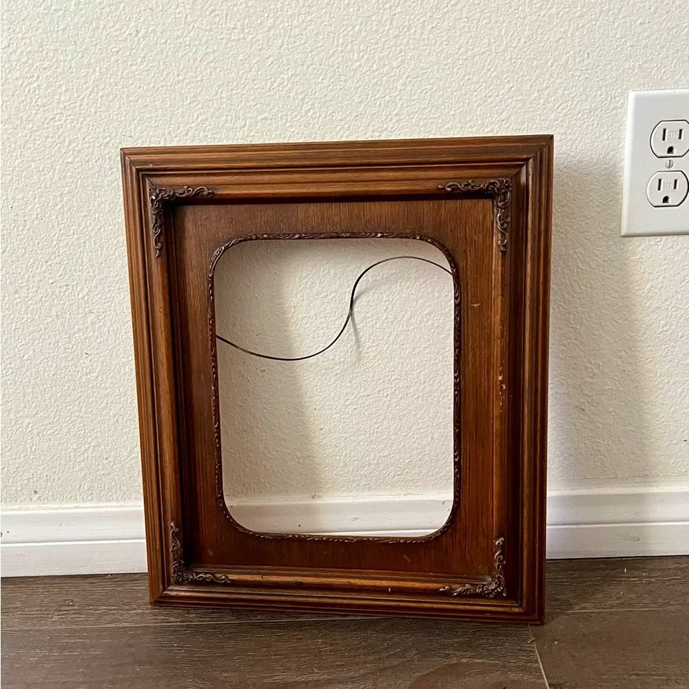 Vintage Ornament Wooden Frame Features Decorative Corner Frame 13/16 Inches